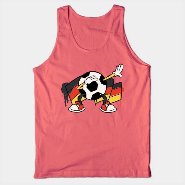 Dabbing Soccer Ball Cartoon Germany German Flag Football Tank Top by Now Boarding